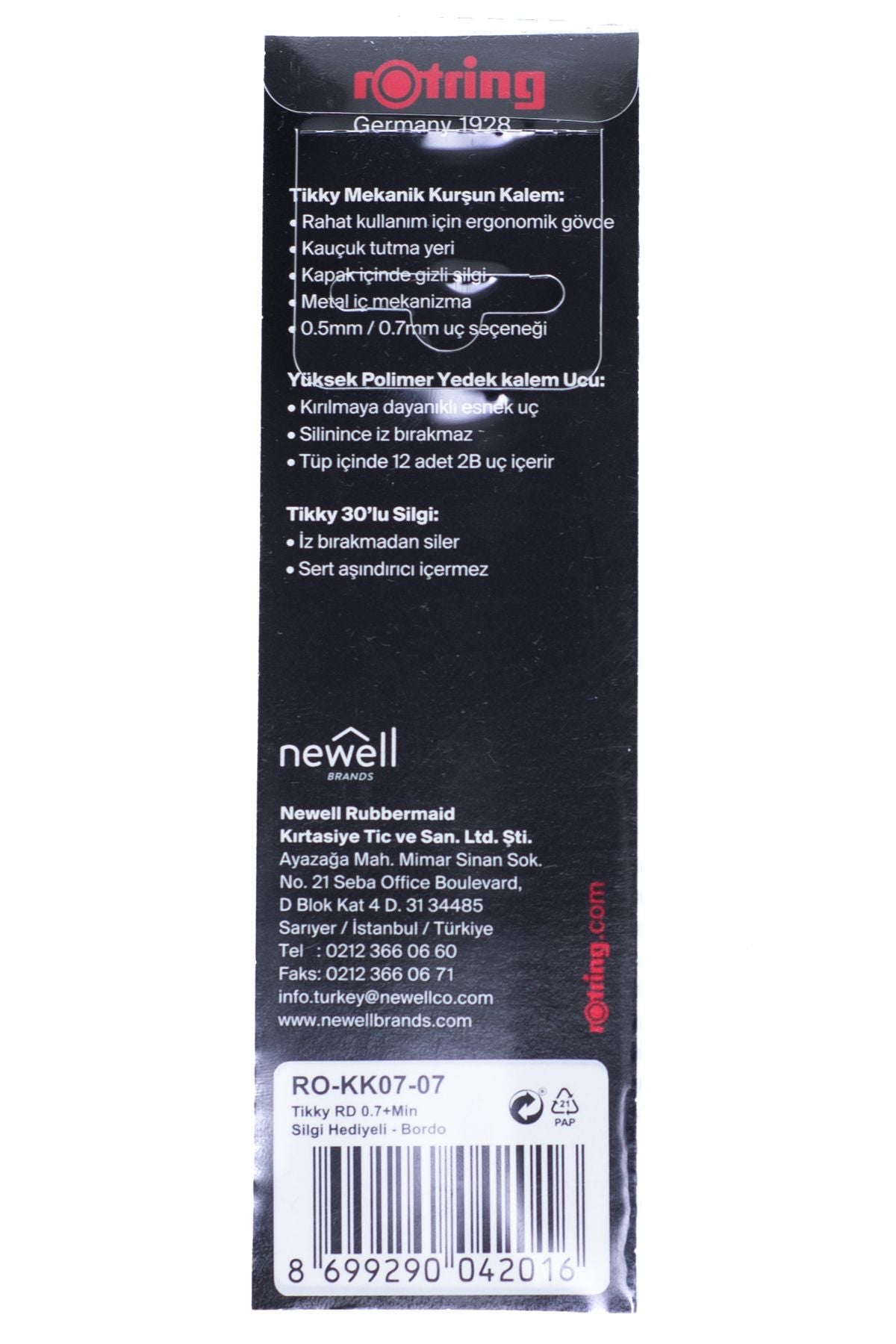 Oppland Kırtasiye Rotring Tikky 2B Uçlu Kalem Orijinal Silgi Hediyeli 0.7 mm Ergonomik Dayanıklı Set